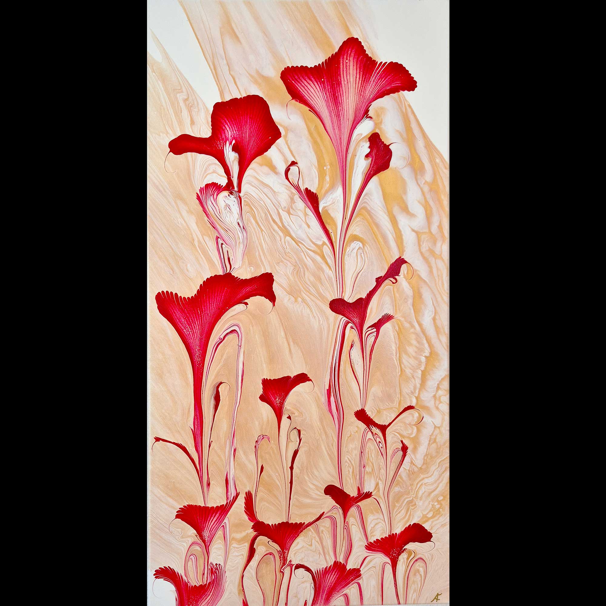 Flowers Are Red - Acrylic Pouring Bild